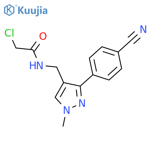 2-chloro-N-{3-(4-cyanophenyl)-1-methyl-1H-pyrazol-4-ylmethyl}acetamide structure