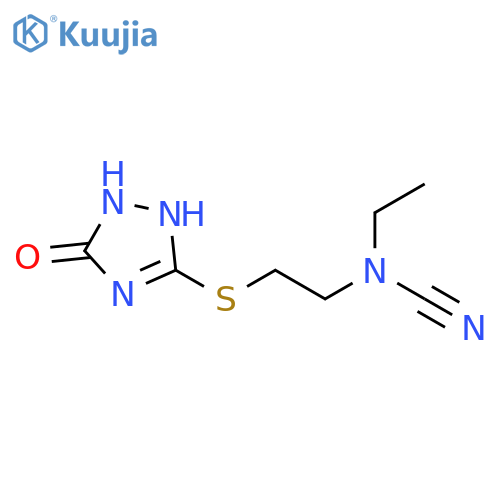 5-({2-cyano(ethyl)aminoethyl}sulfanyl)-4H-1,2,4-triazol-3-ol structure