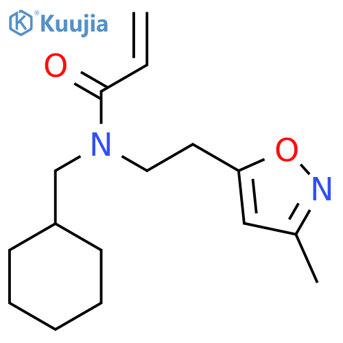N-(cyclohexylmethyl)-N-2-(3-methyl-1,2-oxazol-5-yl)ethylprop-2-enamide structure