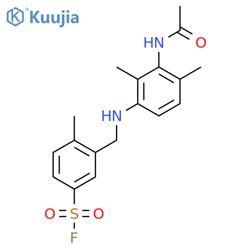 3-{[(3-Acetamido-2,4-dimethylphenyl)amino]methyl}-4-methylbenzene-1-sulfonyl fluoride structure