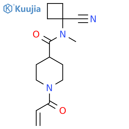 N-(1-cyanocyclobutyl)-N-methyl-1-(prop-2-enoyl)piperidine-4-carboxamide structure