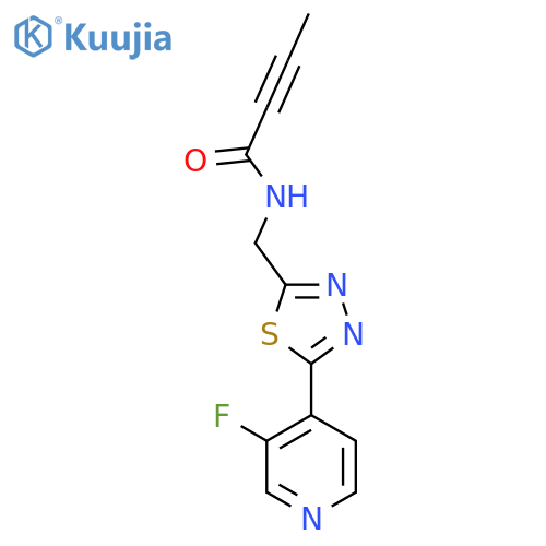 N-{5-(3-fluoropyridin-4-yl)-1,3,4-thiadiazol-2-ylmethyl}but-2-ynamide structure