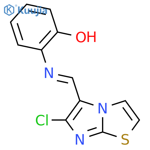 2-{[(6-Chloroimidazo[2,1-b][1,3]thiazol-5-yl)methylene]amino}benzenol structure
