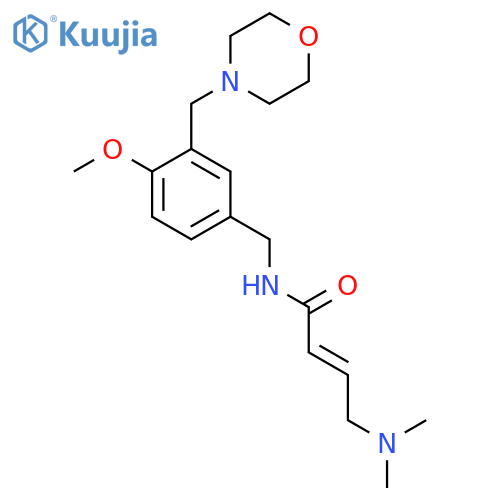(E)-4-(Dimethylamino)-N-[[4-methoxy-3-(morpholin-4-ylmethyl)phenyl]methyl]but-2-enamide structure
