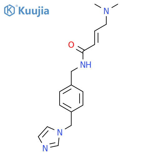 (E)-4-(Dimethylamino)-N-[[4-(imidazol-1-ylmethyl)phenyl]methyl]but-2-enamide structure