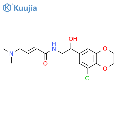 (2E)-N-[2-(8-chloro-2,3-dihydro-1,4-benzodioxin-6-yl)-2-hydroxyethyl]-4-(dimethylamino)but-2-enamide structure