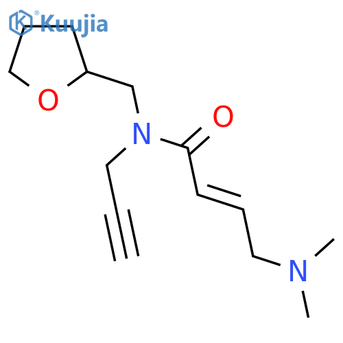 (E)-4-(Dimethylamino)-N-(oxolan-2-ylmethyl)-N-prop-2-ynylbut-2-enamide structure