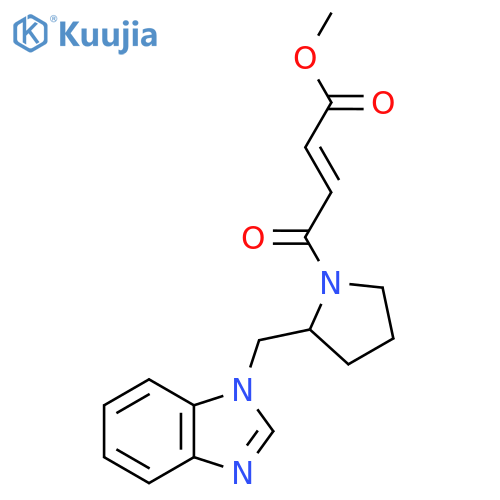 Methyl (E)-4-[2-(benzimidazol-1-ylmethyl)pyrrolidin-1-yl]-4-oxobut-2-enoate structure