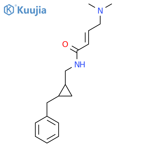 (2E)-N-(2-benzylcyclopropyl)methyl-4-(dimethylamino)but-2-enamide structure