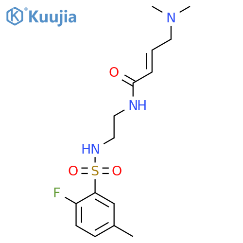 (2E)-4-(dimethylamino)-N-[2-(2-fluoro-5-methylbenzenesulfonamido)ethyl]but-2-enamide structure