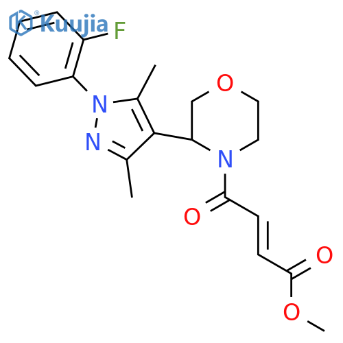 Methyl (E)-4-[3-[1-(2-fluorophenyl)-3,5-dimethylpyrazol-4-yl]morpholin-4-yl]-4-oxobut-2-enoate structure