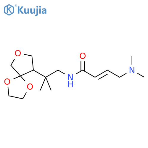 (2E)-4-(dimethylamino)-N-(2-methyl-2-{1,4,7-trioxaspiro4.4nonan-9-yl}propyl)but-2-enamide structure