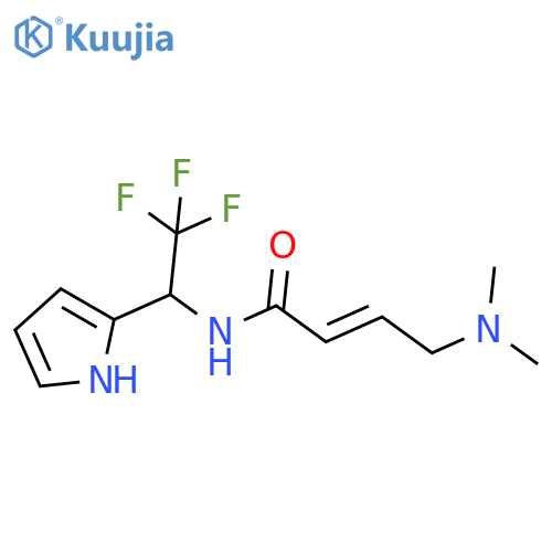 (2E)-4-(dimethylamino)-N-2,2,2-trifluoro-1-(1H-pyrrol-2-yl)ethylbut-2-enamide structure