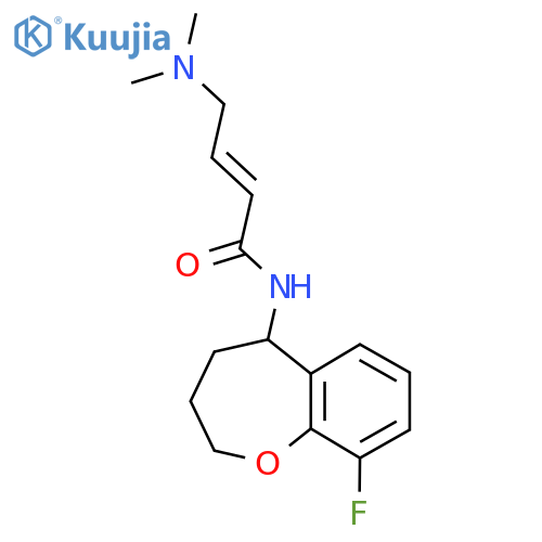 (2E)-4-(dimethylamino)-N-(9-fluoro-2,3,4,5-tetrahydro-1-benzoxepin-5-yl)but-2-enamide structure