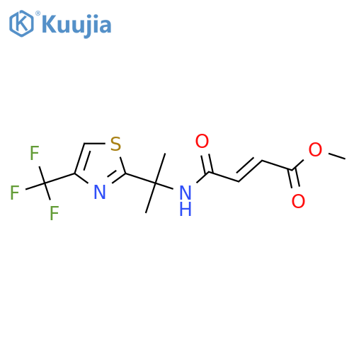 methyl (2E)-3-({2-[4-(trifluoromethyl)-1,3-thiazol-2-yl]propan-2-yl}carbamoyl)prop-2-enoate structure