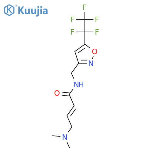 (2E)-4-(dimethylamino)-N-{[5-(1,1,2,2,2-pentafluoroethyl)-1,2-oxazol-3-yl]methyl}but-2-enamide structure