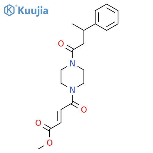 Methyl (E)-4-oxo-4-[4-(3-phenylbutanoyl)piperazin-1-yl]but-2-enoate structure