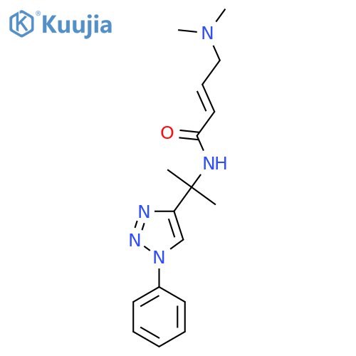(2E)-4-(dimethylamino)-N-[2-(1-phenyl-1H-1,2,3-triazol-4-yl)propan-2-yl]but-2-enamide structure