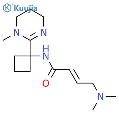 (2E)-4-(dimethylamino)-N-1-(1-methyl-1,4,5,6-tetrahydropyrimidin-2-yl)cyclobutylbut-2-enamide structure