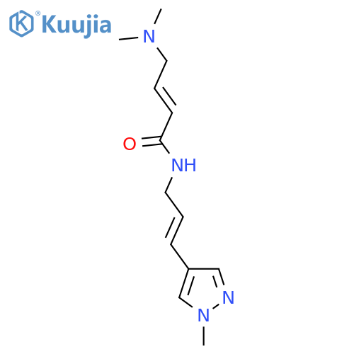 (2E)-4-(dimethylamino)-N-3-(1-methyl-1H-pyrazol-4-yl)prop-2-en-1-ylbut-2-enamide structure