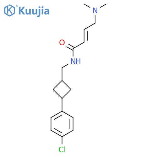 (E)-N-[[3-(4-Chlorophenyl)cyclobutyl]methyl]-4-(dimethylamino)but-2-enamide structure