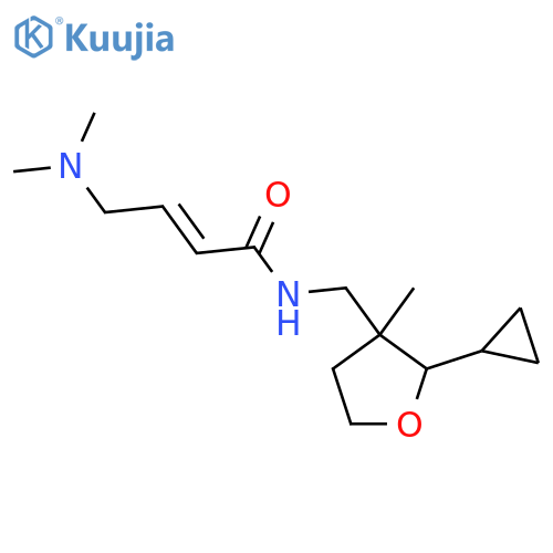 (2E)-N-(2-cyclopropyl-3-methyloxolan-3-yl)methyl-4-(dimethylamino)but-2-enamide structure