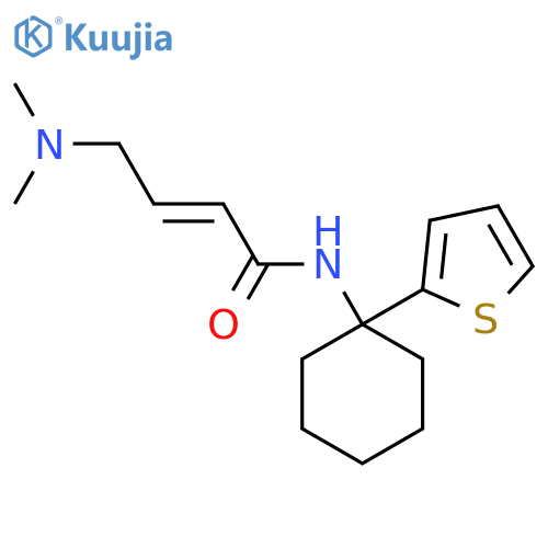(2E)-4-(dimethylamino)-N-1-(thiophen-2-yl)cyclohexylbut-2-enamide structure