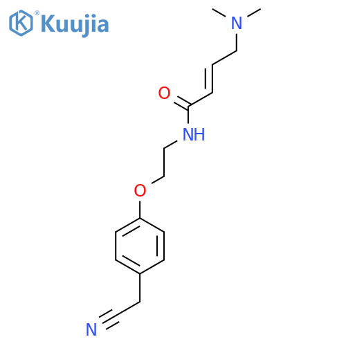 (E)-N-[2-[4-(Cyanomethyl)phenoxy]ethyl]-4-(dimethylamino)but-2-enamide structure