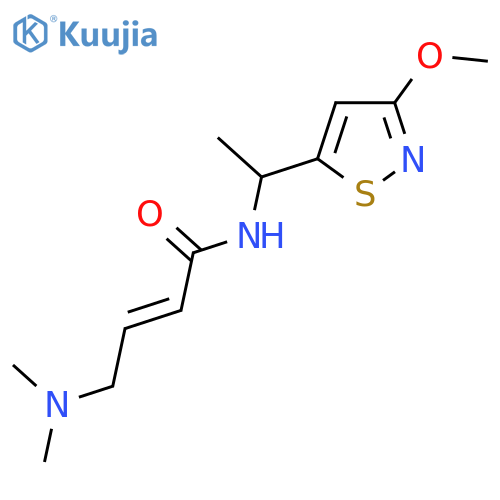 (2E)-4-(dimethylamino)-N-1-(3-methoxy-1,2-thiazol-5-yl)ethylbut-2-enamide structure