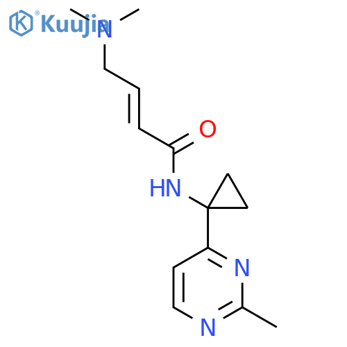 (E)-4-(Dimethylamino)-N-[1-(2-methylpyrimidin-4-yl)cyclopropyl]but-2-enamide structure