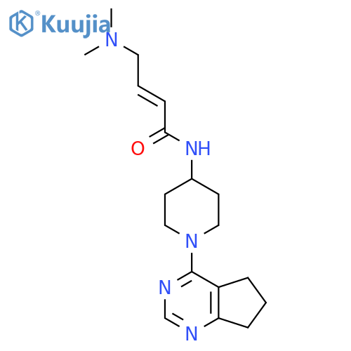 (2E)-N-(1-{5H,6H,7H-cyclopenta[d]pyrimidin-4-yl}piperidin-4-yl)-4-(dimethylamino)but-2-enamide structure