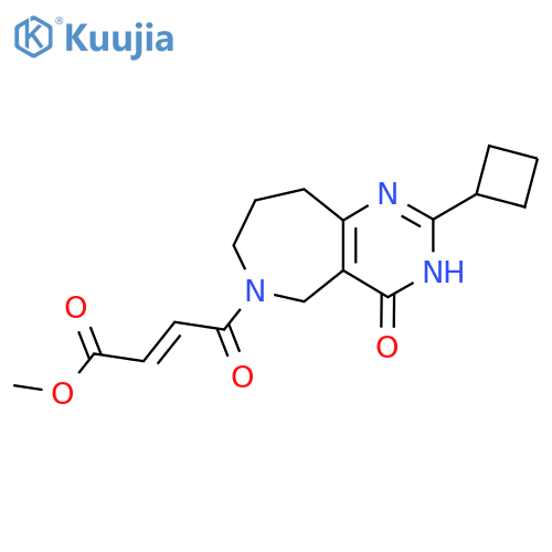 Methyl (E)-4-(2-cyclobutyl-4-oxo-5,7,8,9-tetrahydro-3H-pyrimido[5,4-c]azepin-6-yl)-4-oxobut-2-enoate structure