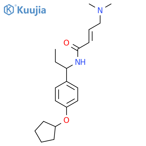 (2E)-N-{1-[4-(cyclopentyloxy)phenyl]propyl}-4-(dimethylamino)but-2-enamide structure