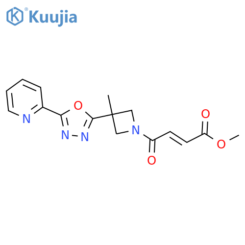 Methyl 4-[3-methyl-3-[5-(2-pyridinyl)-1,3,4-oxadiazol-2-yl]-1-azetidinyl]-4-oxo-2-butenoate structure