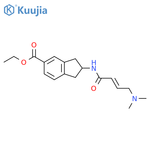 Ethyl 2-[[(E)-4-(dimethylamino)but-2-enoyl]amino]-2,3-dihydro-1H-indene-5-carboxylate structure