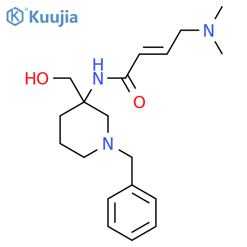 (2E)-N-1-benzyl-3-(hydroxymethyl)piperidin-3-yl-4-(dimethylamino)but-2-enamide structure