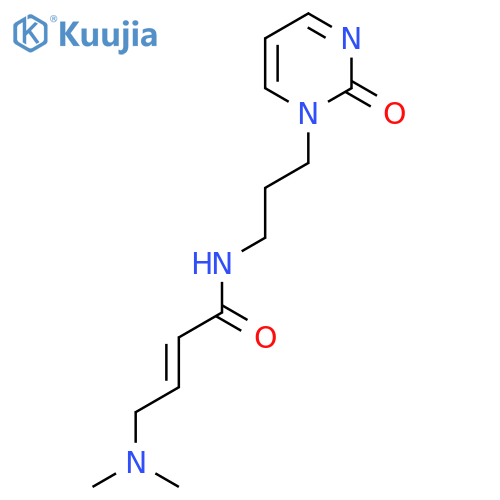 (2E)-4-(dimethylamino)-N-3-(2-oxo-1,2-dihydropyrimidin-1-yl)propylbut-2-enamide structure