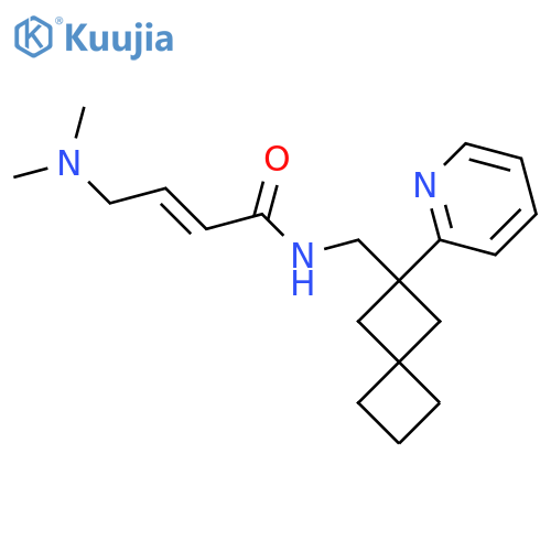 (E)-4-(Dimethylamino)-N-[(2-pyridin-2-ylspiro[3.3]heptan-2-yl)methyl]but-2-enamide structure