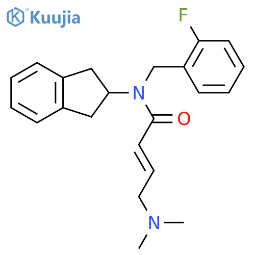 (2E)-N-(2,3-dihydro-1H-inden-2-yl)-4-(dimethylamino)-N-[(2-fluorophenyl)methyl]but-2-enamide structure