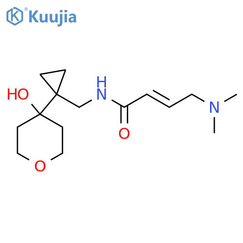 (2E)-4-(dimethylamino)-N-{1-(4-hydroxyoxan-4-yl)cyclopropylmethyl}but-2-enamide structure