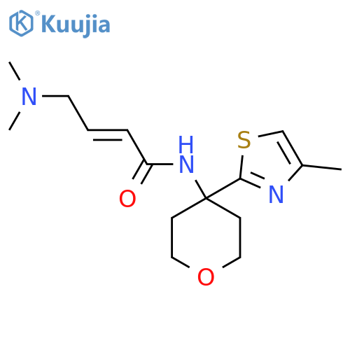 (2E)-4-(dimethylamino)-N-[4-(4-methyl-1,3-thiazol-2-yl)oxan-4-yl]but-2-enamide structure