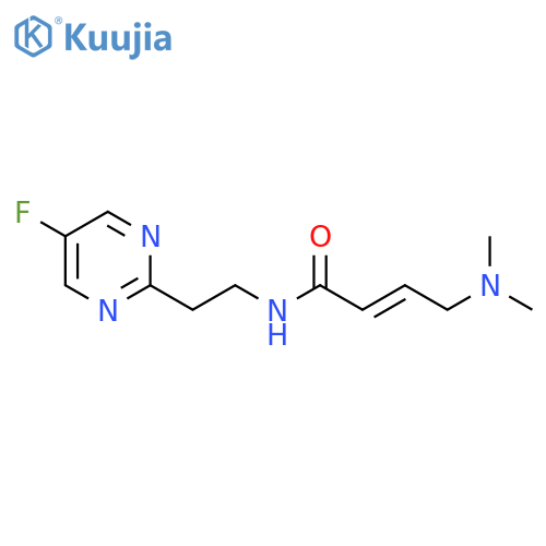 (2E)-4-(dimethylamino)-N-[2-(5-fluoropyrimidin-2-yl)ethyl]but-2-enamide structure