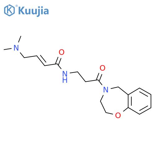 (E)-N-[3-(3,5-Dihydro-2H-1,4-benzoxazepin-4-yl)-3-oxopropyl]-4-(dimethylamino)but-2-enamide structure