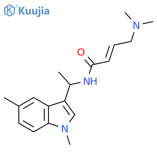 (E)-4-(Dimethylamino)-N-[1-(1,5-dimethylindol-3-yl)ethyl]but-2-enamide structure
