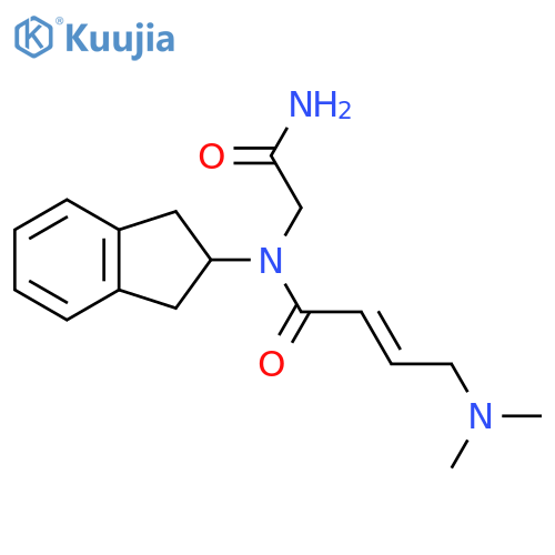 (2E)-N-(carbamoylmethyl)-N-(2,3-dihydro-1H-inden-2-yl)-4-(dimethylamino)but-2-enamide structure