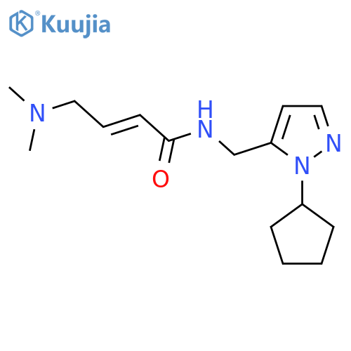 (2E)-N-(1-cyclopentyl-1H-pyrazol-5-yl)methyl-4-(dimethylamino)but-2-enamide structure