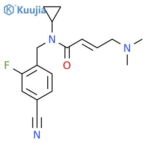 (E)-N-[(4-Cyano-2-fluorophenyl)methyl]-N-cyclopropyl-4-(dimethylamino)but-2-enamide structure
