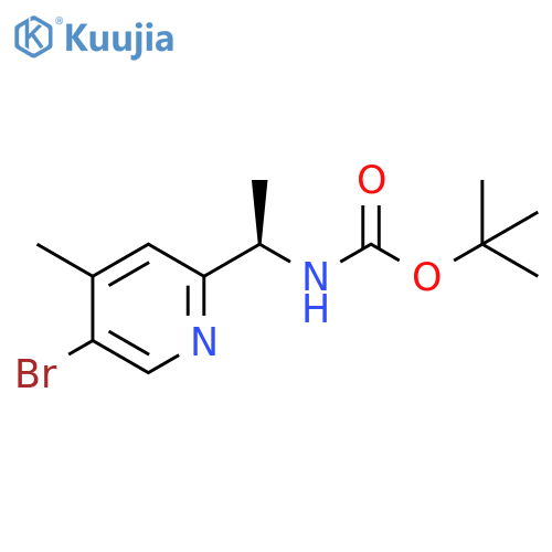 tert-butyl N-[(1R)-1-(5-bromo-4-methyl-2-pyridyl)ethyl]carbamate structure