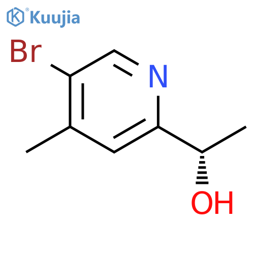 (1S)-1-(5-bromo-4-methyl-2-pyridyl)ethanol structure