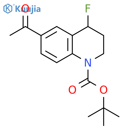 tert-butyl 6-acetyl-4-fluoro-3,4-dihydro-2H-quinoline-1-carboxylate structure